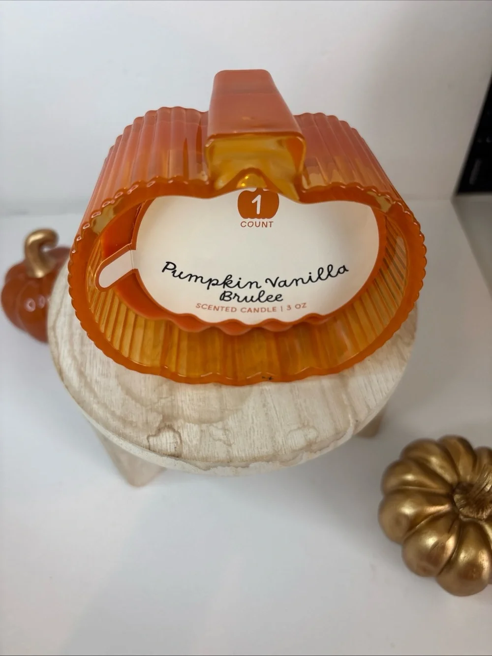Target Pumpkin Wax Melts - Orange, Brown, White, Gold Accents